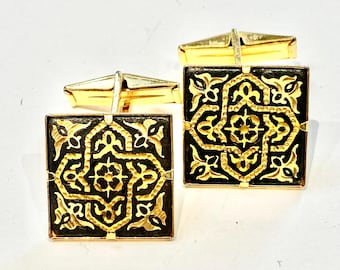 Rare Vintage Cufflinks, Gold Cufflinks, Brass Cufflinks, Retro Cufflinks, Antique Cufflinks, 1960s Cufflinks, 1970s Cufflinks,