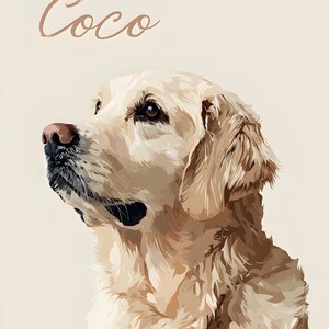 Pet Portrait, Custom Pet Portrait From Photo, Modern, Digital Pet Dog Illustration, Custom Pet Dog Digital Download Prints