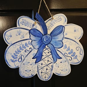 Chinoiserie Pumpkin Door Hanger