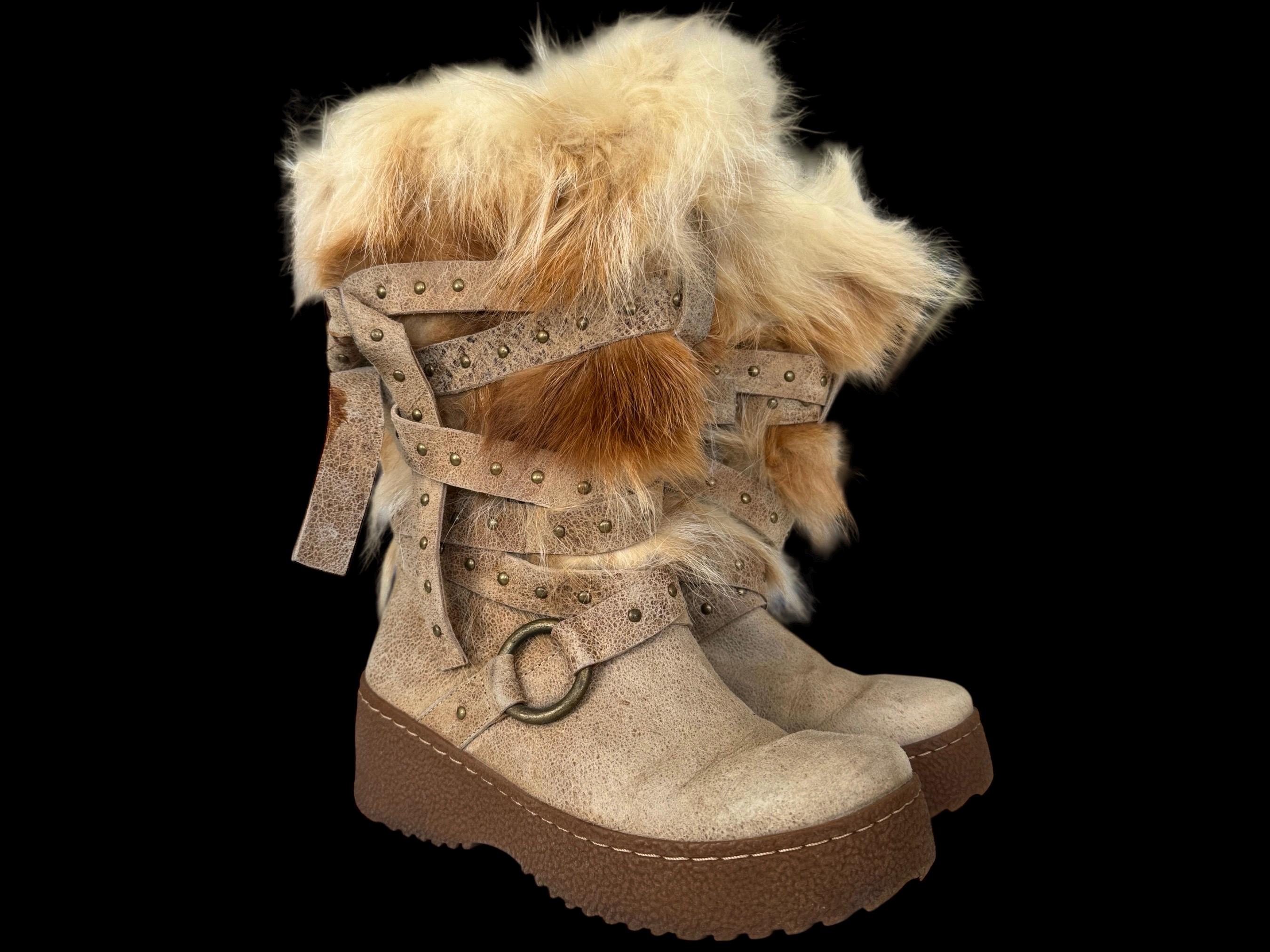 Y2k Boots Fur - Etsy