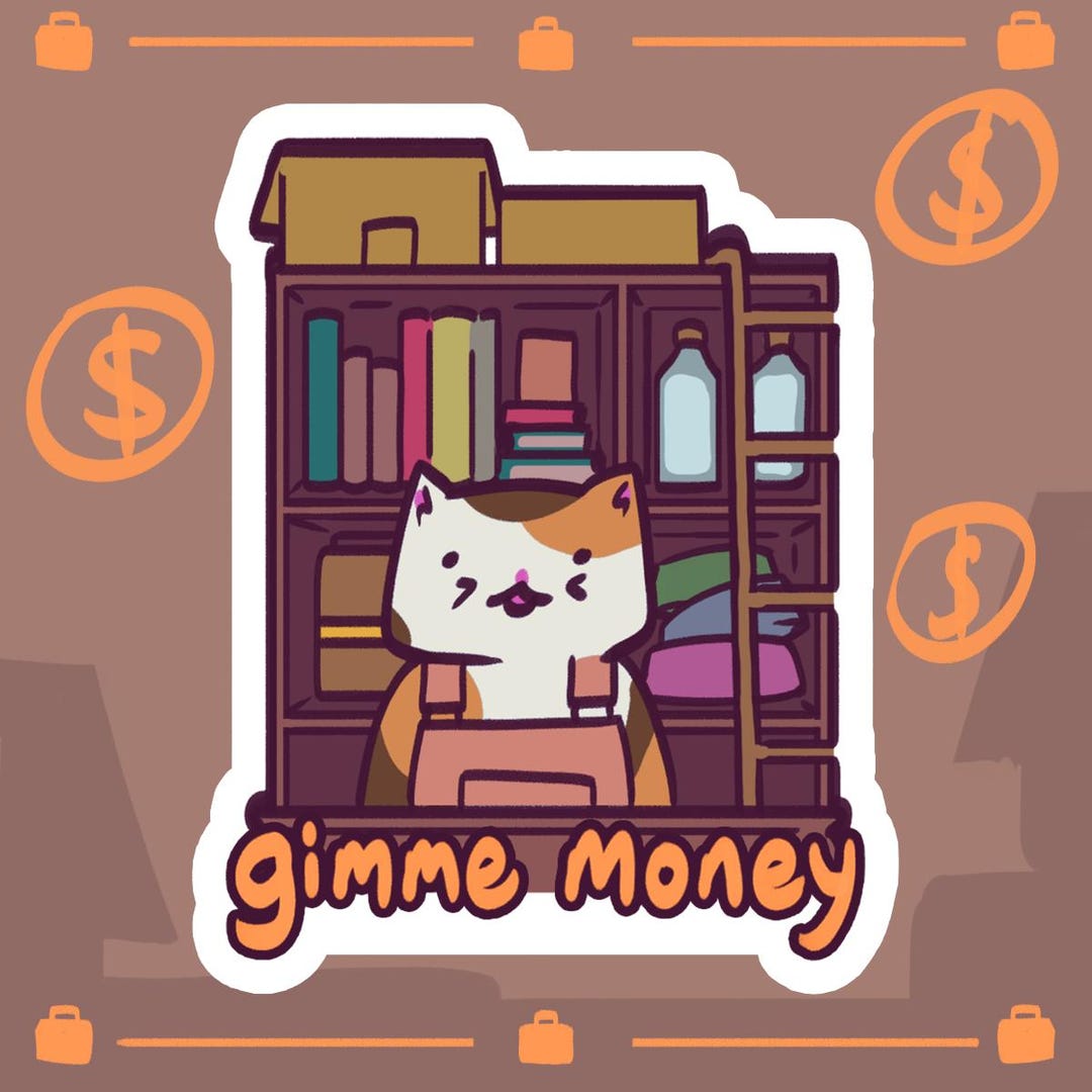 Merchant Sticker Merchant Calico Cat Vinyl Sticker: Waterproof Kawaii Shop Keeper - Etsy