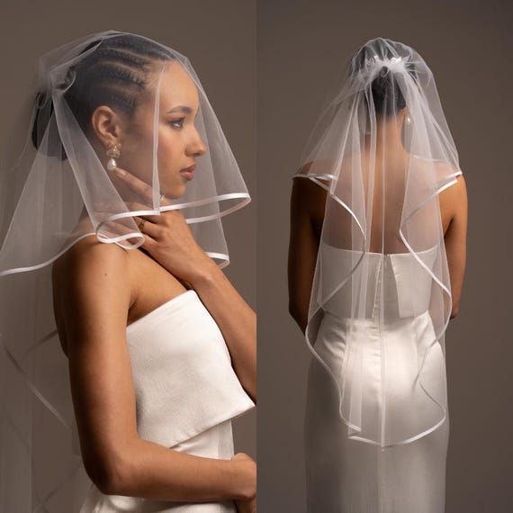 Laura Veil | Modern Bridal Veil | Minimalist Wedding  display picture 1