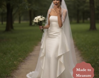 Größe 8 Satin Maxikleid | Lorbeer | Brautkleid | Minimal Kleid