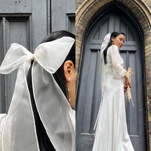 Silk Organza Bow | Handmade | Dalia |  Bridal Accessories  | Minimal Wedding Accessories