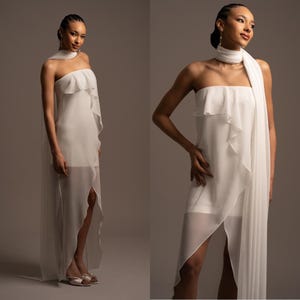 Satin Wedding Dress |  Louise | Bridal  | Minimal Wedding Gown