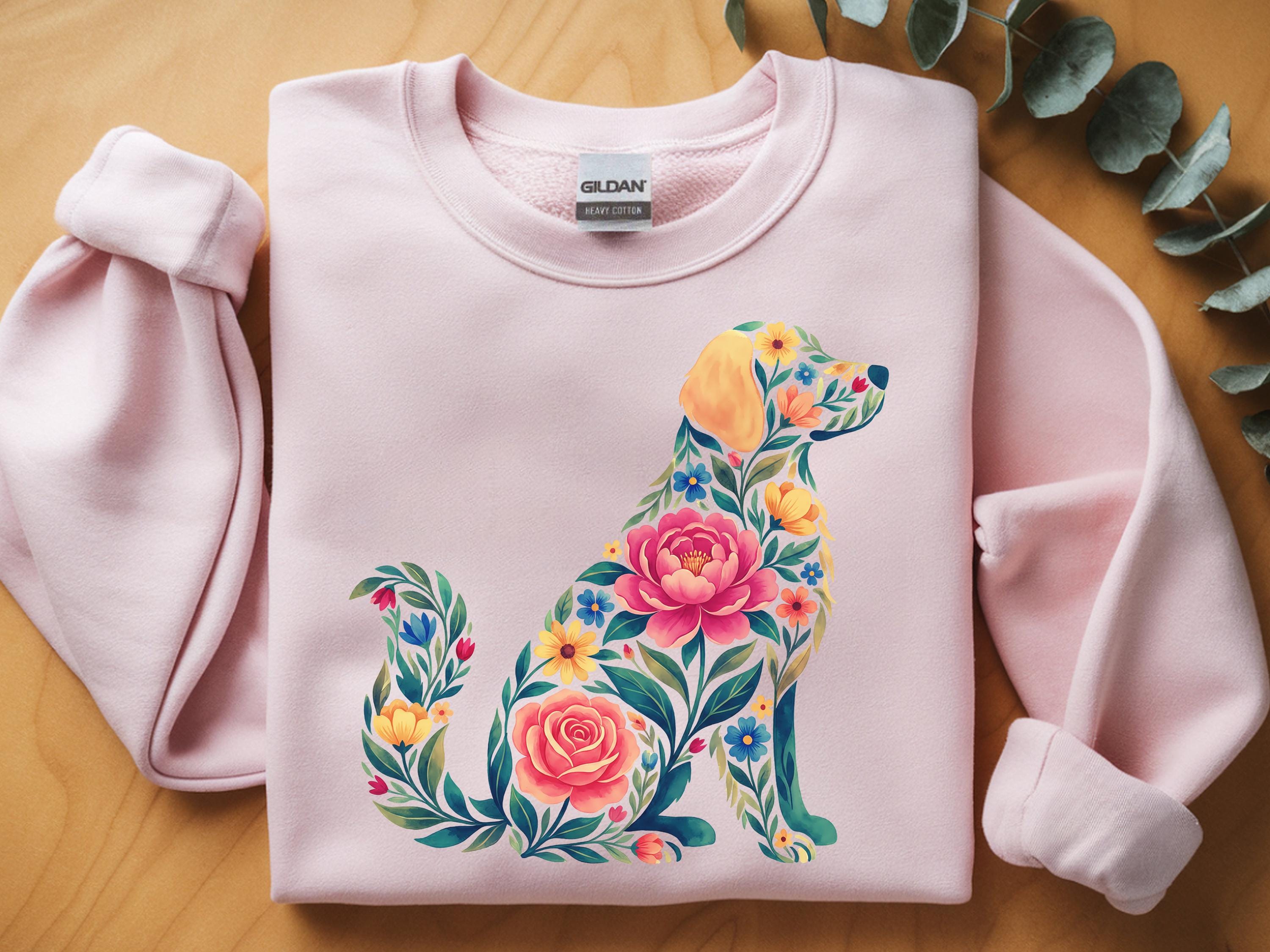 Floral Golden Retriever PNG Clipart for Tshirt Sublimation Design ...