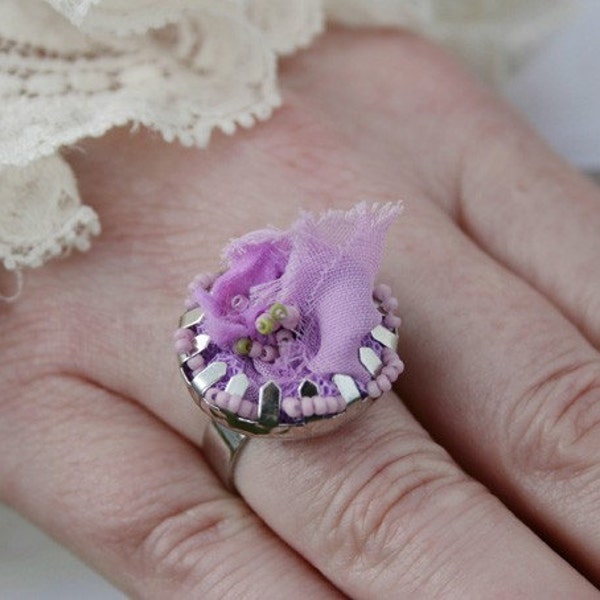 Lilac Garden Fabric Ring