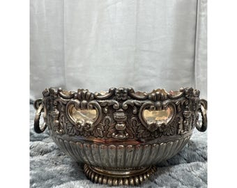 F.B. Rogers Silver Plate Ornate Centerpiece Bowl Lion Ring Griffe Japan 123
