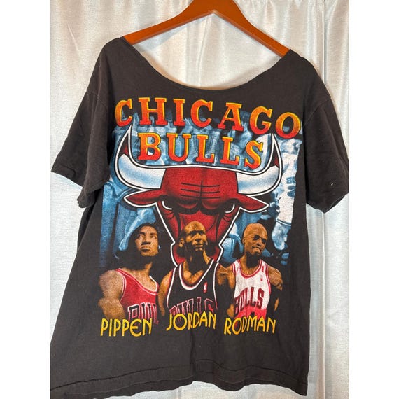 Vintage 1996 NBA Chicago Bulls Champions Jordan Pippen Rodman T