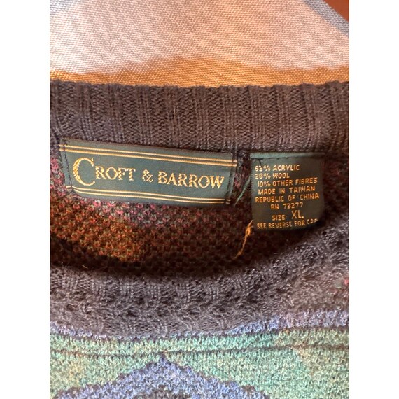 Croft & Barrow Mens Sweater XL Colorful Patterned… - image 4