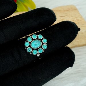925 Sterling silver Turquoise Ring Natural Blue Gemstones Ring Handmade Ring Adjustable Ring Wedding Gift Gift For Her Gift For Mom