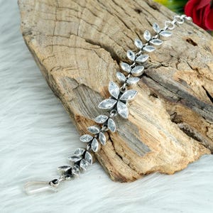 925 Sterling silver Zircon bracelet Natural White Zircon Gemstone Bracelet Handmade Bracelet Wedding Gift Gift For Her Gift For Mom