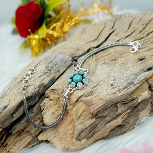 925 Sterling silver Turquoise bracelet Natural Blue Turquoise Gemstone Bracelet Handmade Bracelet Wedding Gift Gift For Her Gift For Mom
