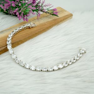 Natural Cubic zirconia Bracelet 925 Sterling silver bracelet Natural Gemstone Bracelet Handmade Bracelet Wedding Gift gift For Her