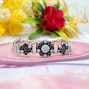 925 Sterling silver bracelet Natural Multi Gemstones Bracelet Handmade Bracelet Wedding Gift Gift For Her Gift For Mom