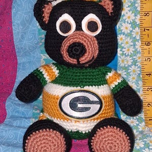 Adorable Green Bay Packers Teddy Bear, Handmade, perfect for the newest Packer fan. Divisional sets 140.00, WHOLE NFL available for 1120.00.