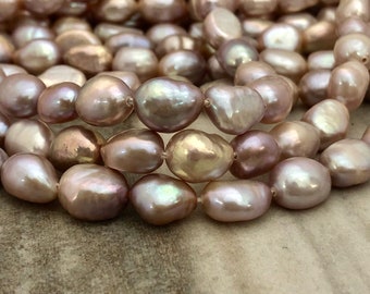 12pcs 11mm-12mm big Mauve Pearls-Genuine fresh water Pearl loose beads
