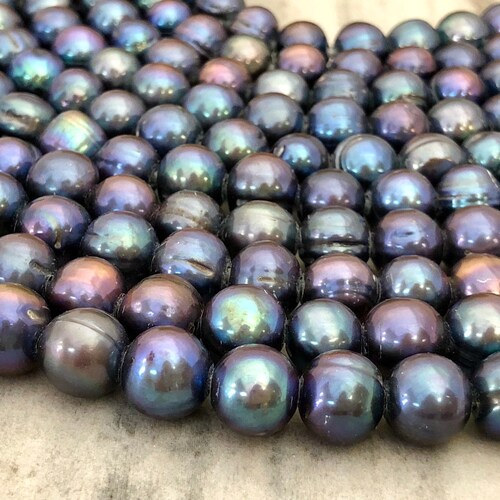 10-11 Mm Large Hole Peacock Color Potato Freshwater Pearl - Etsy