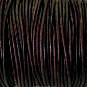 AAA Quality Natural Antique Dark Brown - 1 MM , 1.5 mm or 2 mm Genuine Round Leather Cord - Soft and Flexible Easy to Knot 50 meter (164 ft)