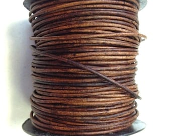 164 Feet long AAA Quality Natural Red Brown 1.5 mm or 2 mm Genuine Round Leather Cord Soft and Flexible Easy to Knot 50 meter