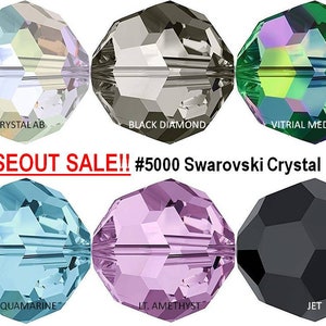 CLOSEOUT Sale 12 pcs. of 6 mm Genuine SWAROVSKI Crytal #5000 Faceted Round Beads Ship within 24 hr. from USA Colors of your Choice