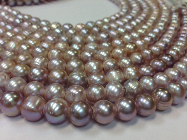 15.5 inch 10 to 11 mm Large Hole Freshwater Pearl Potato Beads G3946W82-BHB Blush Mauve Pearl 3 mm hole