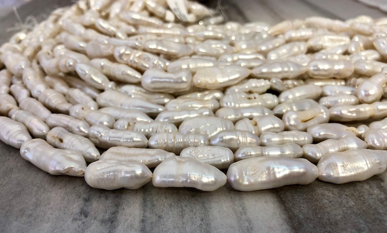 15 to 30 mm Freshwater Pearl Biwa Beads Long Stick White Pearl Great for Pendants Earrings or Necklaces Shipwithin 24 hr from USA G3522W95