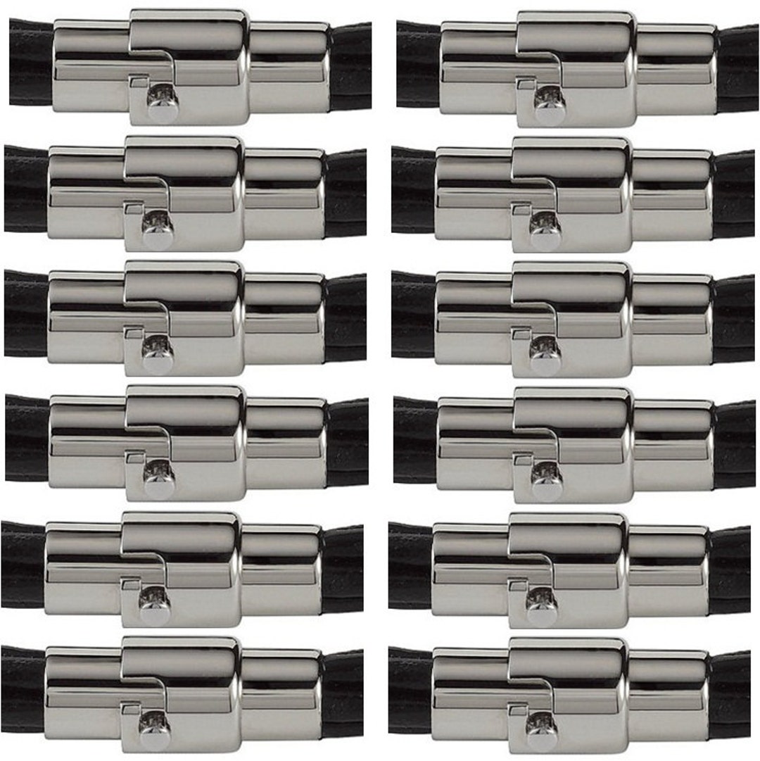 8.5 X 18 Mm Stainless Steel Cord Ends Clasp With Safety Lock