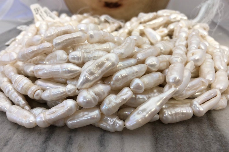15 to 30 mm Freshwater Pearl Biwa Beads Long Stick White Pearl Great for Pendants Earrings or Necklaces Shipwithin 24 hr from USA G3522W95