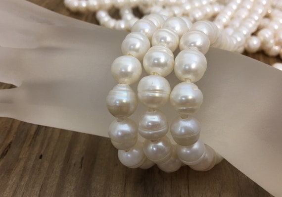 9 to 10 mm Large Hole Silver Gray Potato Freshwater Pearl Beads 2 mm Hole #02