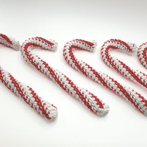 Crochet Christmas Candy Canes, Red & White - Set of 2, 4, 6, or 8