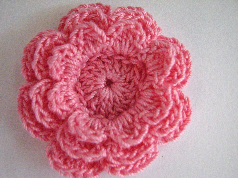 10 Crochet Flowers Motifs,crochet 3D Daisy Flower, White Flower
