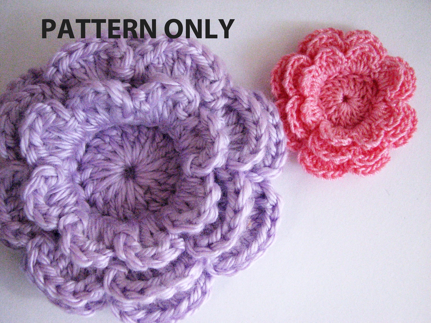 Crochet Flower Pattern - Three Layer Flower with 8 Petals - Instant Download