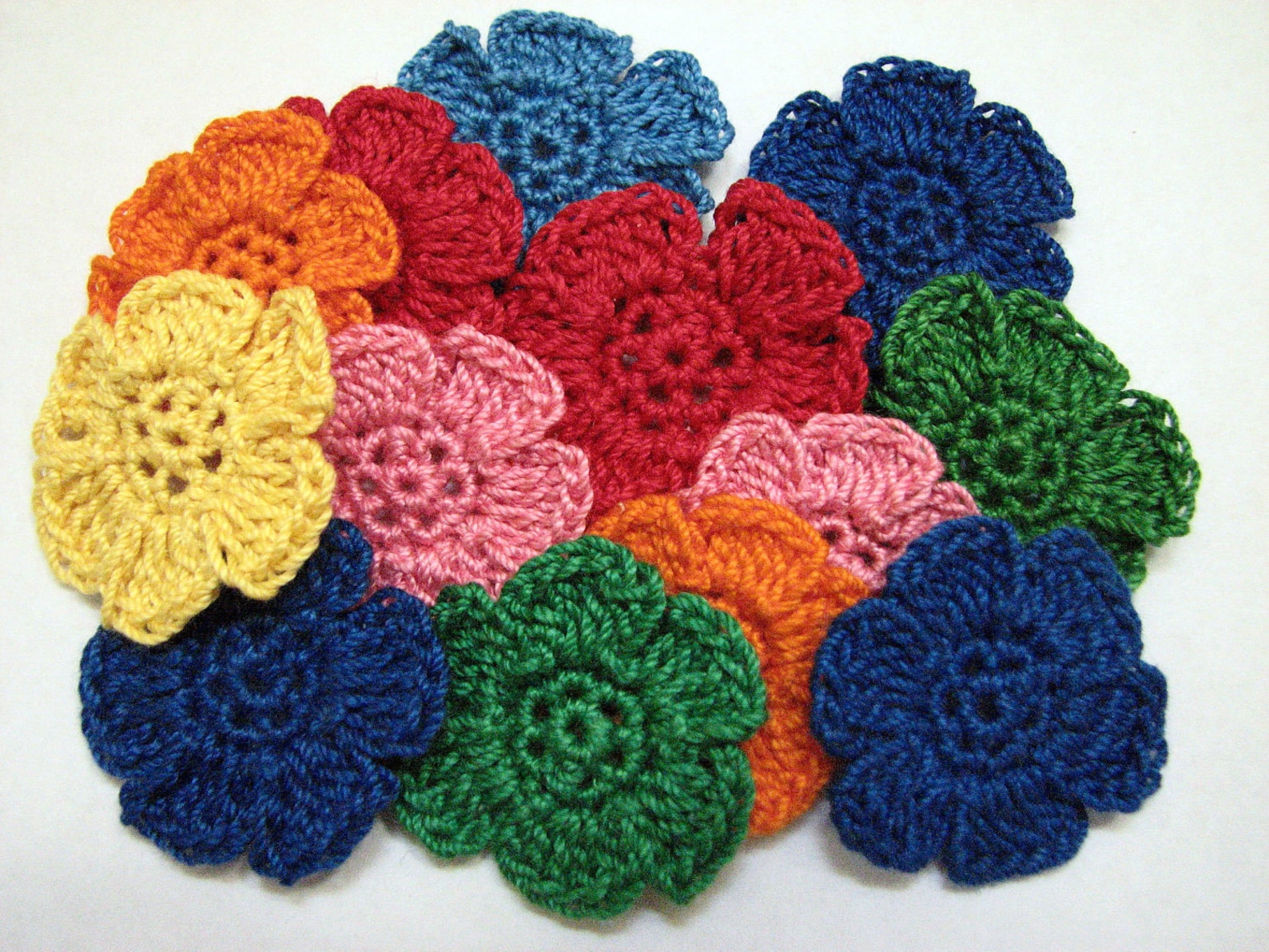 Crochet Flower Pattern Simple Flat Six Petal Flower Etsy