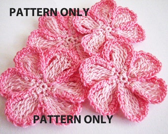 Crochet Flower Pattern - 6 Petal Trimmed, Flat Pattern - Instant Download