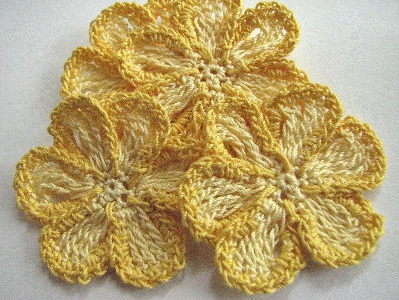 Crochet Flower Pattern 6 Petal Trimmed, Flat Pattern Instant Download image 2