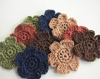 Crochet Thread Flowers - 10 Small Flowers