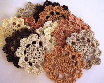 Crochet Flowers - Neutral Shades - 12