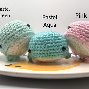 Small Crochet Whale Amigurumi Key Ring Optional 6 Pastel Colors image 7