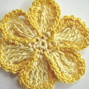 Crochet Flower Pattern 6 Petal Trimmed, Flat Pattern Instant Download image 4