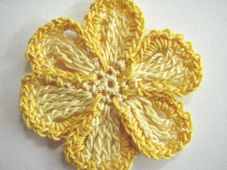 Crochet Flower Pattern 6 Petal Trimmed, Flat Pattern Instant Download image 4