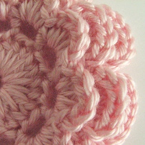 Crochet Flowers Large, Layered Pastel Pink Crochet Flowers 3 or 6 image 4