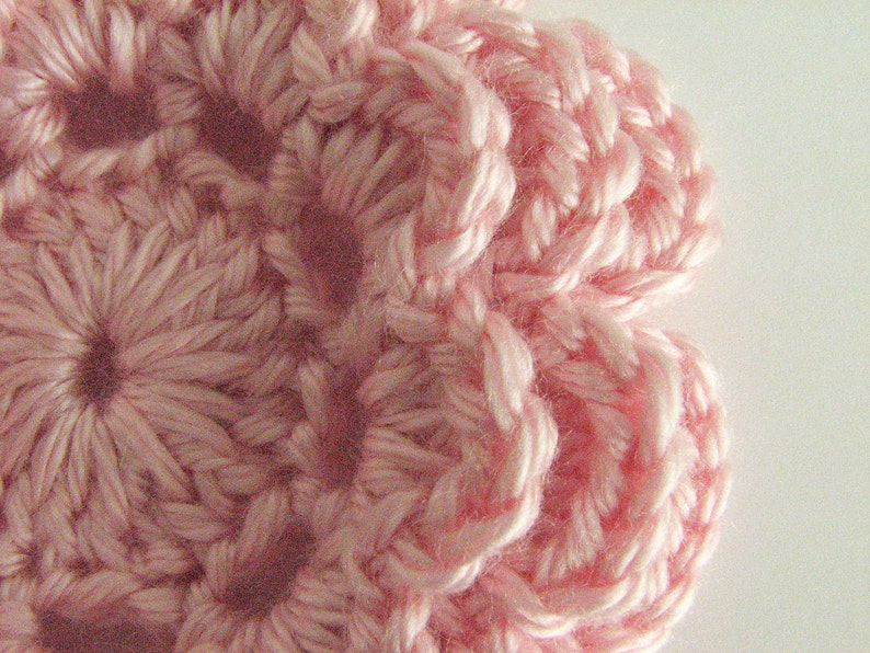 Crochet Flowers Large, Layered Pastel Pink Crochet Flowers 3 or 6 image 4