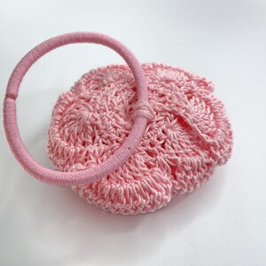 Crochet Flower Hair Tie - Pink Rose Design - Etsy