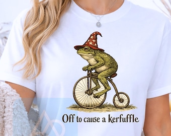 Aus, um einen Kerfuffle PNG Lustige Frosch Zauberer Fahrrad Vintage Amphibien Kunst |Digitaler Download zu verursachen