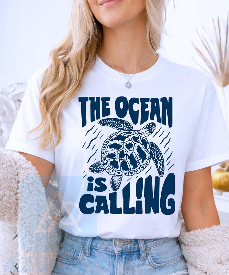 The Ocean Is Calling PNG Meeresschildkröte Meeresliebhaber PNG Küstenwild lebende Tiere Meeresleben Natur Kunst |Digitaler Download Bild 4