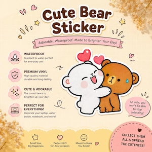 Dudu Bubu Love Stickers - Pack of 50 Self-adhesive, handcrafted matte finished stickers