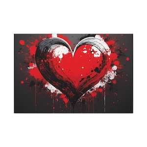 Heart Art Wall Decor, Romantic Canvas Print for Home, Perfect for Valentine&#39;s Day, Love Gifts, Bedroom Wall Art, Artistic Heart Design