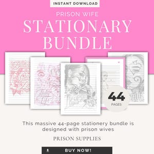 Huge Prison Wife Stationary Bundle - 44 Pages - Cartoons - Valentines - Art - Script