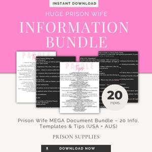 Huge Prison Wife Information Bundle - Documents - Legal Advice - Parole - G5 - Clemency - Transfer - Visits - Complaints - Lawyer - Warden